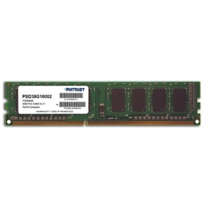 Lauaarvuti DDR3 4GB PC3-12800/1600 CL11, Patriot PSD34G16002, Uus, 3 aastat garantii