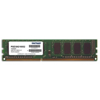 Lauaarvuti DDR3 4GB PC3-12800/1600 CL11, Patriot PSD34G16002, Uus, 3 aastat garantii