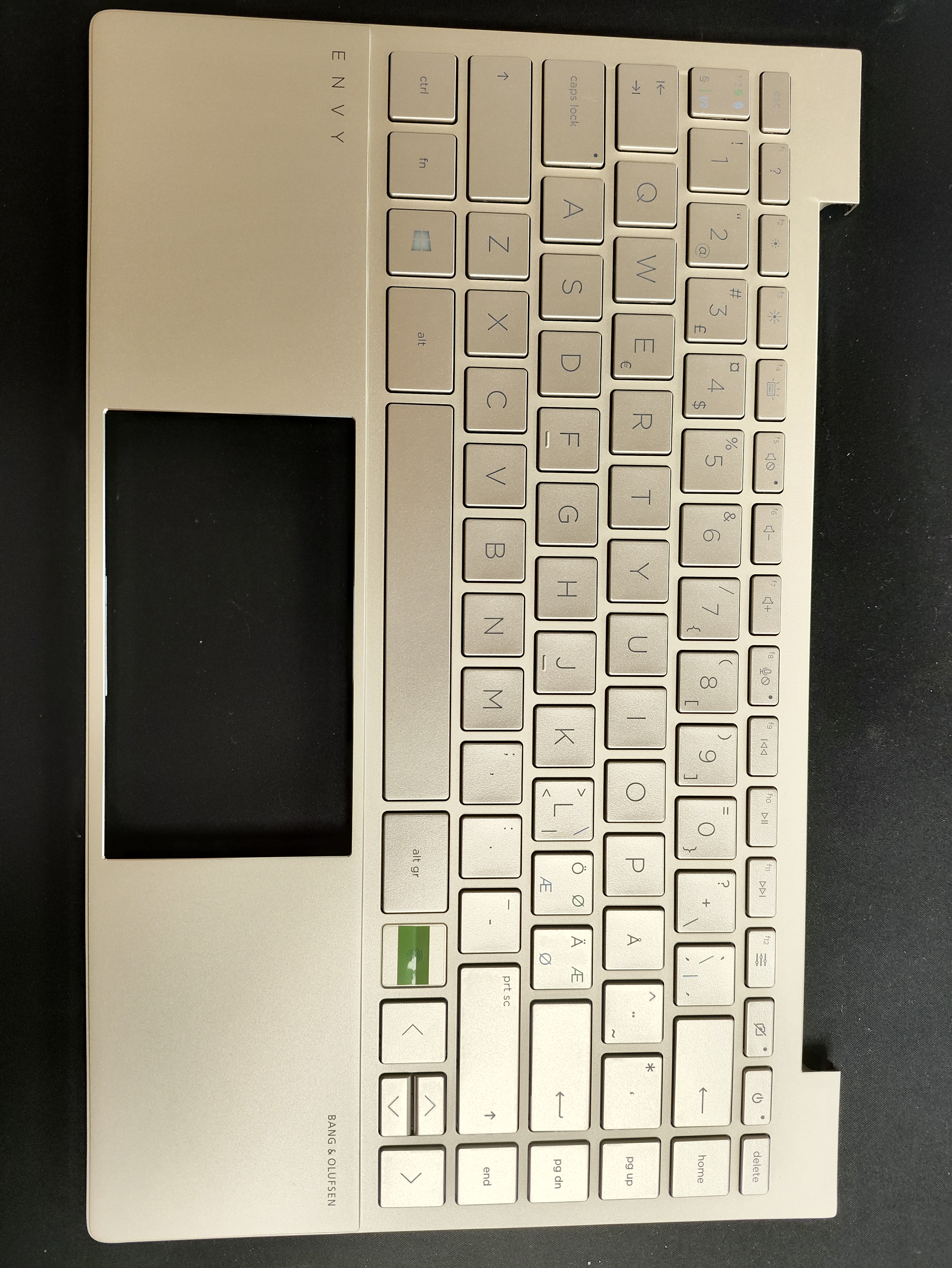 HP ENVY 13 ba1002no originaal klaviatuur/palmrest, Taustvalgustusega Nordic asetus, kuldne, uus, garantii 6 kuud