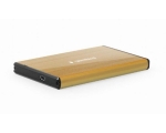 Välise kõvaketta korpus SATA 2,5" Gembird USB 3.0, kuldset värvi, uus, garantii 2 aastat