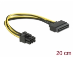 SATA  > PCI-E videokaardi 6-pin toitepistik, 0,2m, Must
