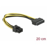 SATA  > PCI-E videokaardi 6-pin toitepistik, 0,2m, Must