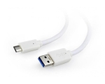 USB > USB-C laadimiskaabel telefonidele-tahvlitele, Gembird, 0.1m, valge, uus, garantii 2 aastat