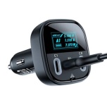 Laadija autosse Acefast B5, 101W, 2x USB-C + USB, OLED (must), 12-24v, uus, garantii 12 kuud