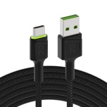 Green Cell Cable GC Ray USB-C 200cm Cable with green LED backlight, fast charging Ultra Charge, QC 3.0/ UUS/Garantii 12 kuud 